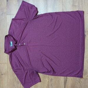 PGA TOUR APPAREL Men's Mini Windowpane Heathered Golf Polo XXL